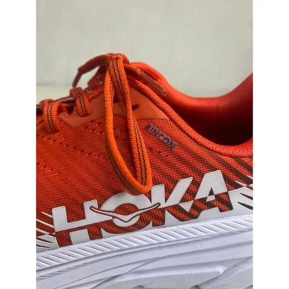 Mens Hoka Rincon 2 Red White Running Shoes Sneakers Fiesta Turkish Sea Size 8 - Picture 3 of 14